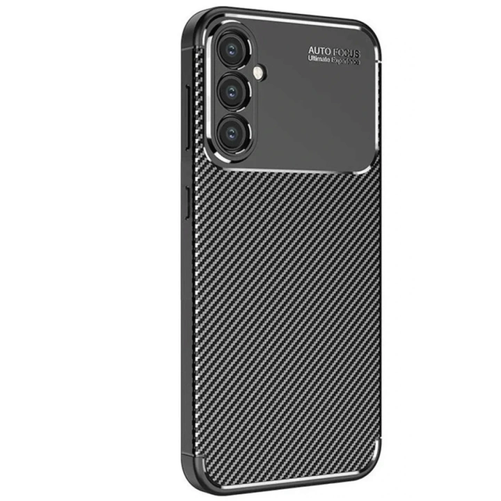 Mey İthalat®  Samsung Galaxy S25 Kılıf Auto Focus Karbon Kapak - Siyah