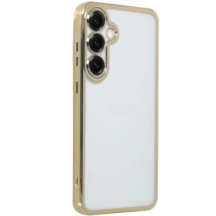 Mey İthalat®  Samsung Galaxy S25 Kılıf  Lensli Silikon - Gold