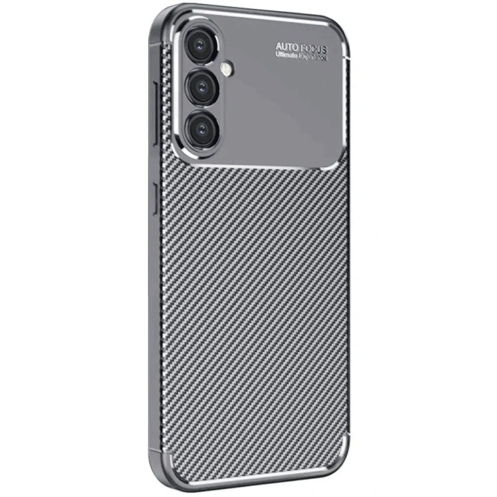 Mey İthalat®  Samsung Galaxy S25 Plus Kılıf Auto Focus Karbon Kapak - Gri