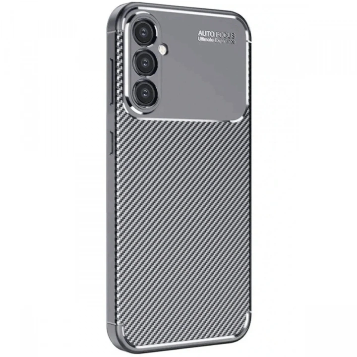 Mey İthalat®  Samsung Galaxy S25 Plus Kılıf Auto Focus Karbon Kapak - Gri