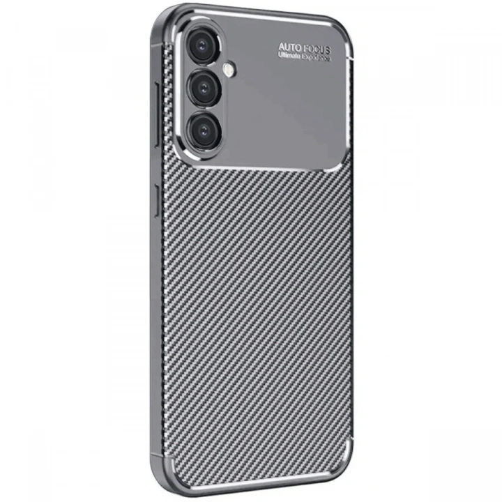 Mey İthalat®  Samsung Galaxy S25 Plus Kılıf Auto Focus Karbon Kapak - Gri