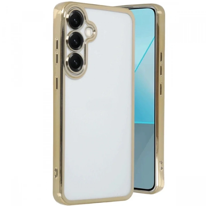 Mey İthalat®  Samsung Galaxy S25 Plus Kılıf  Lensli Silikon - Gold