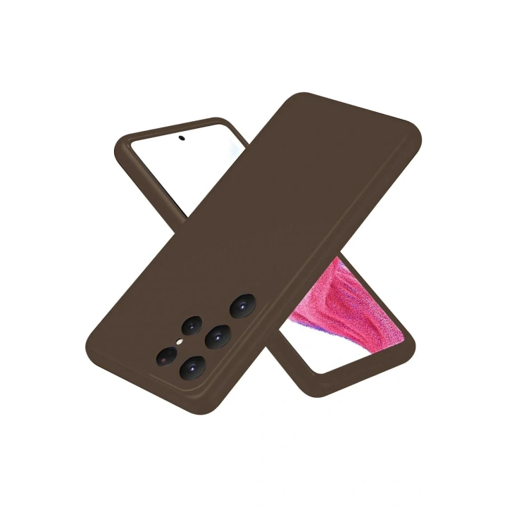 Mey İthalat®  Samsung Galaxy S25 Ultra Kılıf First Silikon - Kahverengi