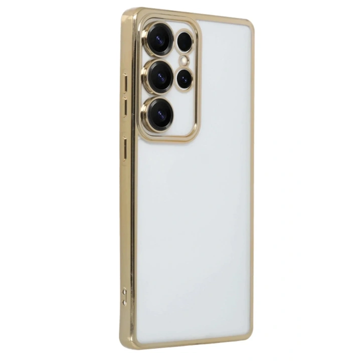 Mey İthalat®  Samsung Galaxy S25 Ultra Kılıf  Lensli Silikon - Gold