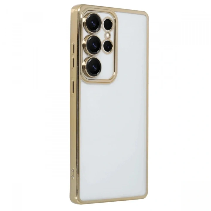 Mey İthalat®  Samsung Galaxy S25 Ultra Kılıf  Lensli Silikon - Gold