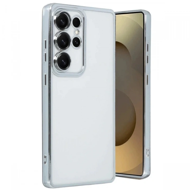 Mey İthalat®  Samsung Galaxy S25 Ultra Kılıf  Lensli Silikon - Gümüş