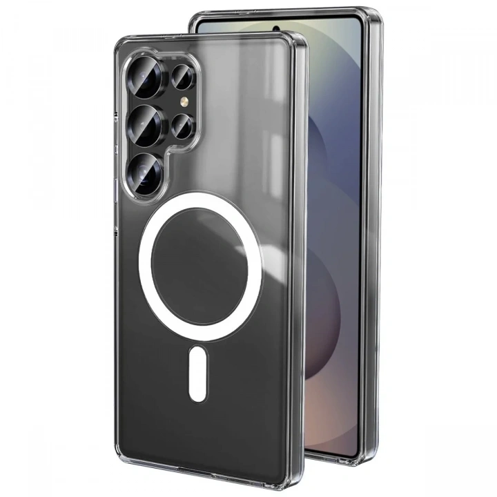 Mey İthalat®  Samsung Galaxy S25 Ultra Kılıf Magneticsafe Şeffaf Silikon - Şeffaf