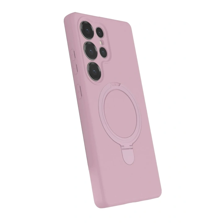Mey İthalat®  Samsung Galaxy S25 Ultra Regal Magsafe Standlı Kapak - Açık Pembe