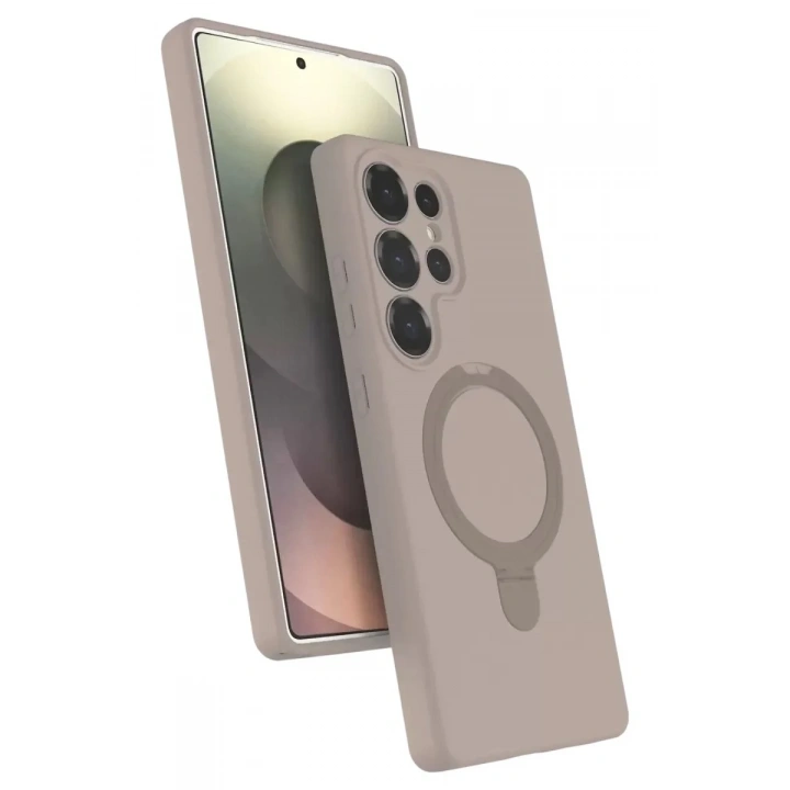 Mey İthalat®  Samsung Galaxy S25 Ultra Regal Magsafe Standlı Kapak - Çöl Titanyum