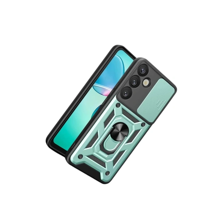 Mey İthalat®  Samsung Galaxy S26 Pars Lens Yüzüklü Silikon - Yeşil