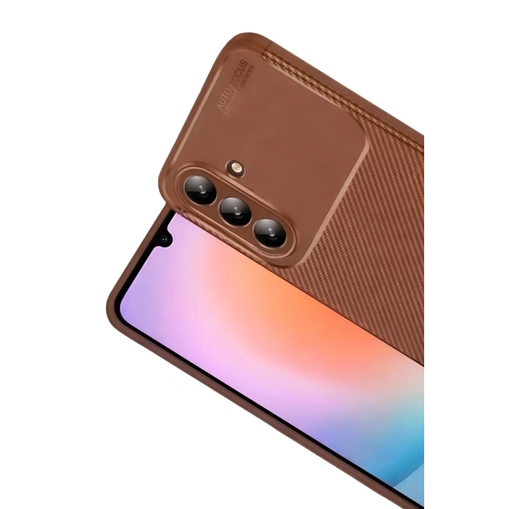 Mey İthalat®  Samsung Galaxy S26 Plus Auto Focus Karbon Kapak - Kahverengi