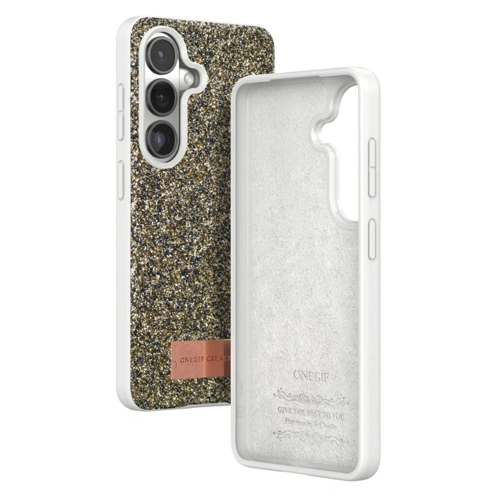 Mey İthalat®  Samsung Galaxy S26 Plus Bright Simli Kapak - Gold