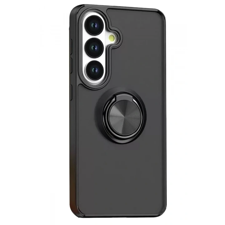 Mey İthalat®  Samsung Galaxy S26 Plus Montreal Yüzüklü Silikon Kapak - Siyah