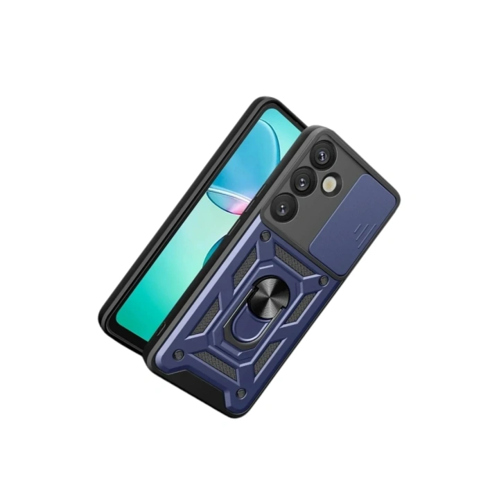 Mey İthalat®  Samsung Galaxy S26 Plus Pars Lens Yüzüklü Silikon - Lacivert