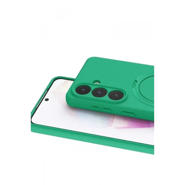 Mey İthalat®  Samsung Galaxy S26 Plus Regal Magsafe Standlı Kapak - Yeşil