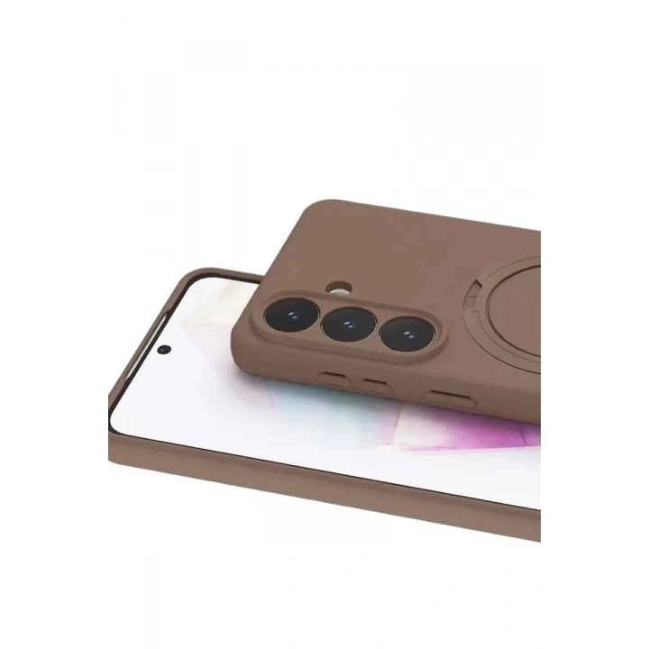 Mey İthalat®  Samsung Galaxy S26 Regal Magsafe Standlı Kapak - Çöl Titanyum