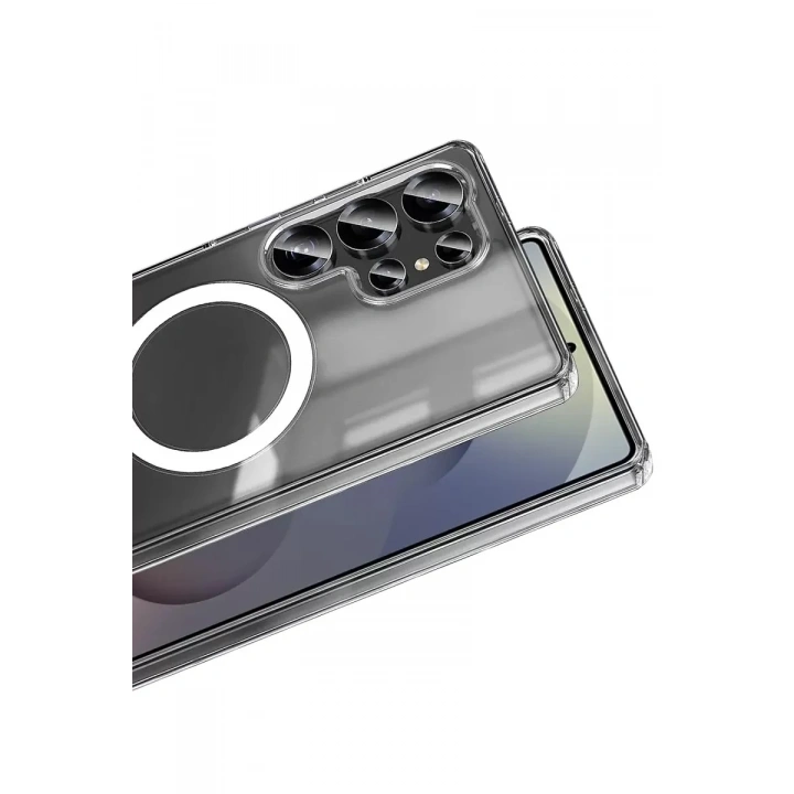 Mey İthalat®  Samsung Galaxy S26 Ultra Magneticsafe Şeffaf Silikon - Şeffaf