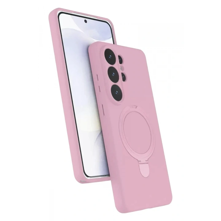Mey İthalat®  Samsung Galaxy S26 Ultra Regal Magsafe Standlı Kapak - Açık Pembe