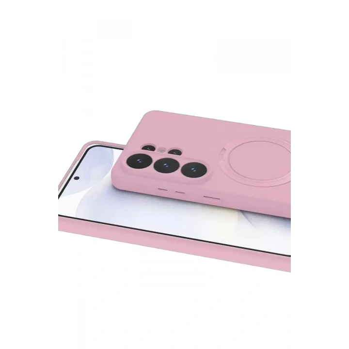 Mey İthalat®  Samsung Galaxy S26 Ultra Regal Magsafe Standlı Kapak - Açık Pembe