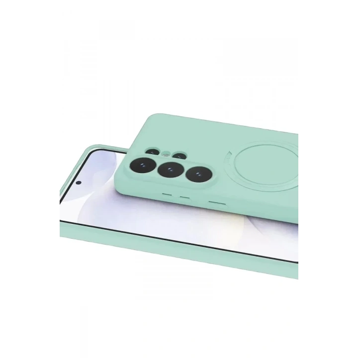 Mey İthalat®  Samsung Galaxy S26 Ultra Regal Magsafe Standlı Kapak - Su Yeşili