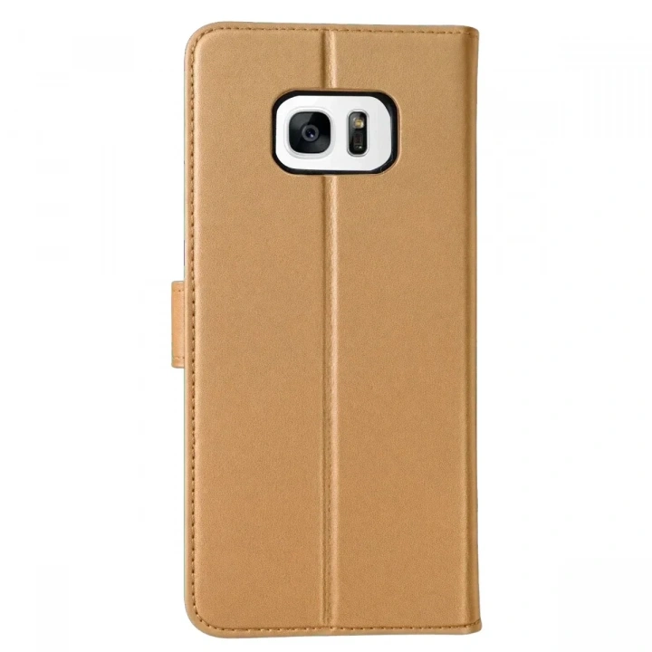 Mey İthalat®  Samsung Galaxy S7 Edge Trend S Plus Kapaklı Kılıf - Gold