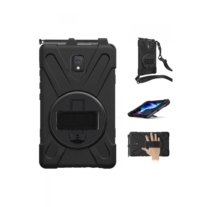 Mey İthalat®  Samsung Galaxy T577 Tab Active 3 Kılıf Amazing Tablet Kapak - Siyah