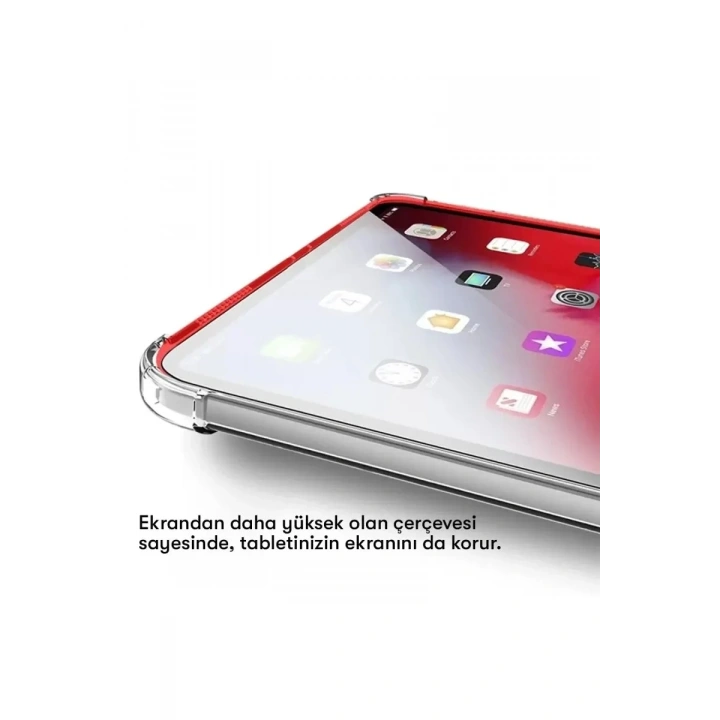 Mey İthalat®  Samsung Galaxy T737 Tab S7 FE 12.4 Kılıf Anti Shock Tablet Silikon - Şeffaf