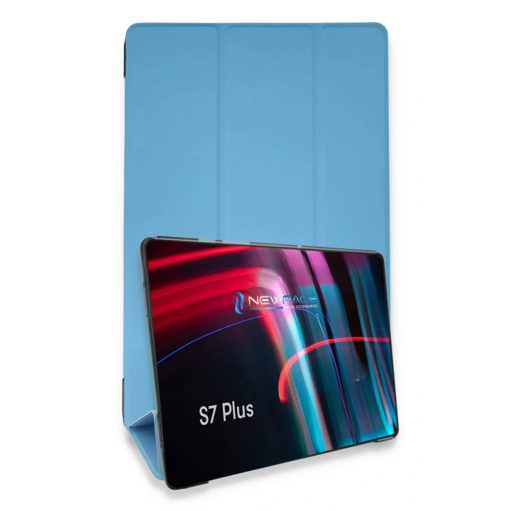 Mey İthalat®  Samsung Galaxy T970 Tab S7 Plus 12.4 Kılıf Tablet Smart Kılıf - Mavi