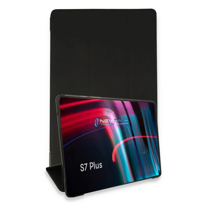 Mey İthalat®  Samsung Galaxy T970 Tab S7 Plus 12.4 Kılıf Tablet Smart Kılıf - Siyah