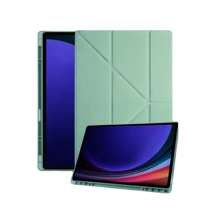 Mey İthalat®  Samsung Galaxy Tab A11 Plus Kalemlikli Mars Tablet Kılıfı - Açık Yeşil