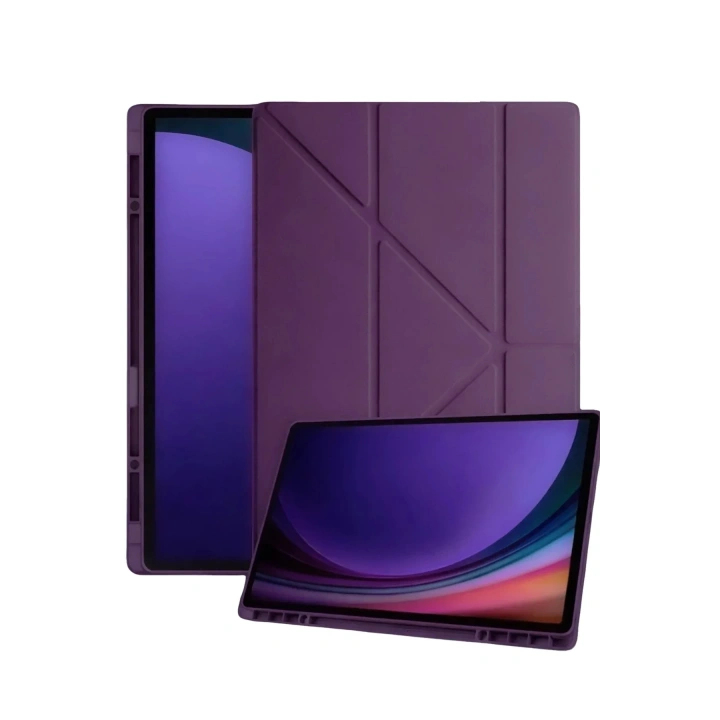 Mey İthalat®  Samsung Galaxy Tab A11 Plus Kalemlikli Mars Tablet Kılıfı - Mürdüm