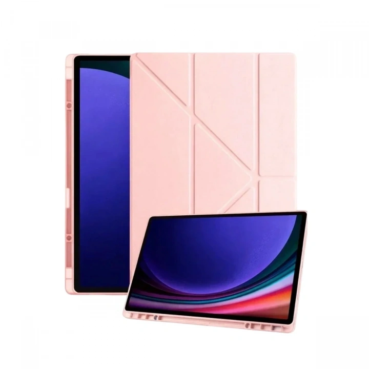 Mey İthalat®  Samsung Galaxy Tab A11 Plus Kalemlikli Mars Tablet Kılıfı - Rose Gold