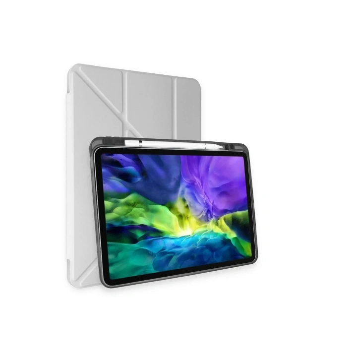 Mey İthalat®  Samsung Galaxy Tab A9 Plus Kılıf Kalemlikli Mars Tablet Kılıfı - Gri
