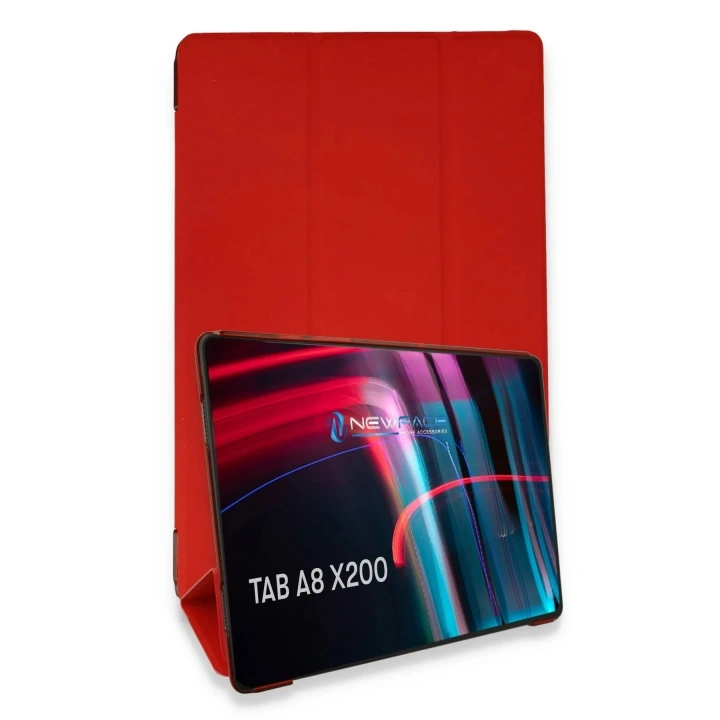 Mey İthalat®  Samsung Galaxy X200 Tab A8 10.5 Kılıf Tablet Smart Kılıf - Kırmızı