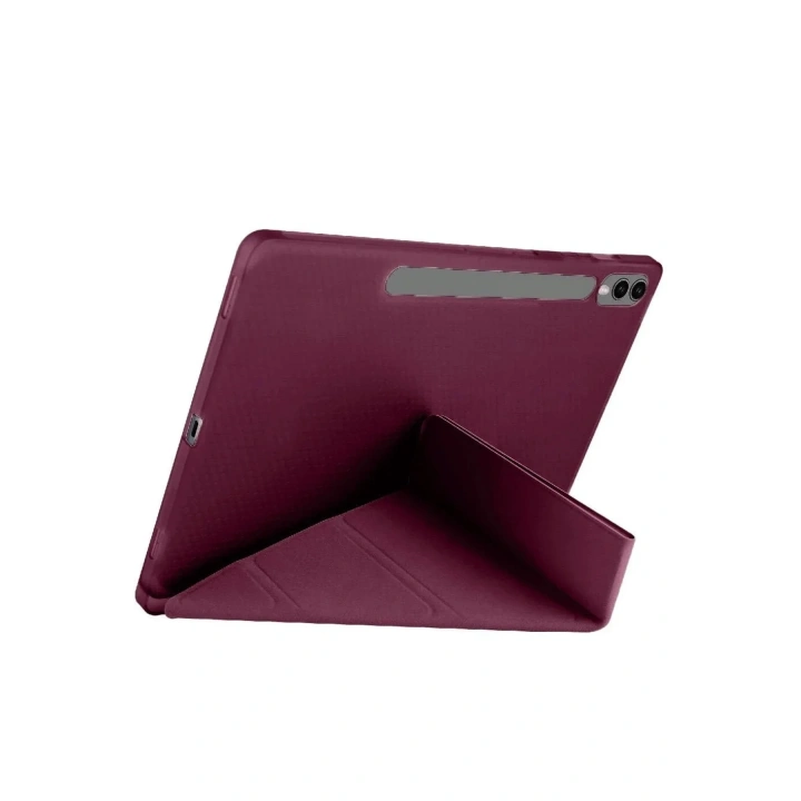 Mey İthalat®  Samsung Galaxy X610 Tab S9 FE Plus 12.4 Kılıf Kalemlikli Mars Tablet Kılıfı - Mürdüm