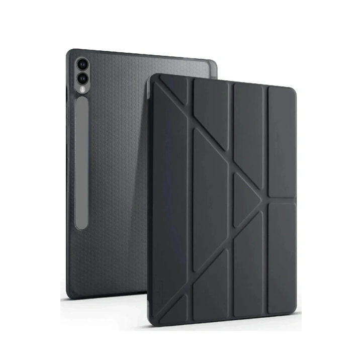 Mey İthalat®  Samsung Galaxy X610 Tab S9 FE Plus 12.4 Kılıf Kalemlikli Mars Tablet Kılıfı - Siyah