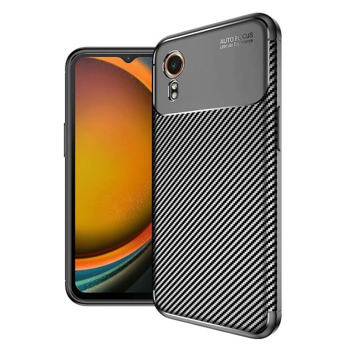 Mey İthalat®  Samsung Galaxy XCover 7 Kılıf Auto Focus Karbon Kapak - Siyah