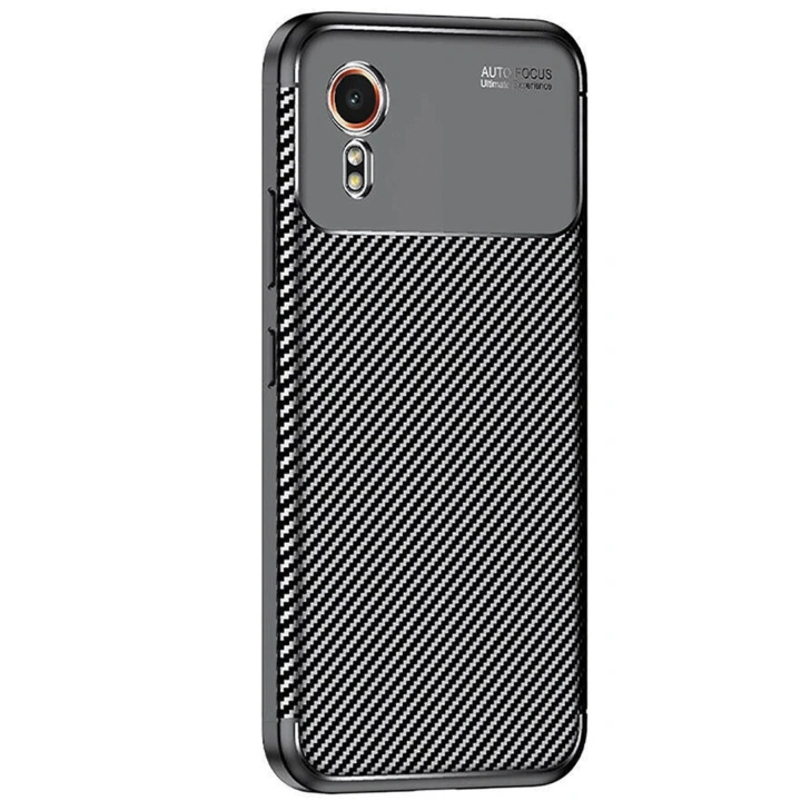 Mey İthalat®  Samsung Galaxy XCover 7 Kılıf Auto Focus Karbon Kapak - Siyah
