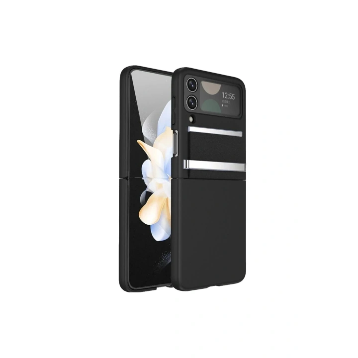 Mey İthalat®  Samsung Galaxy Z Flip 3 Kılıf Belt Flip Kapak - Siyah