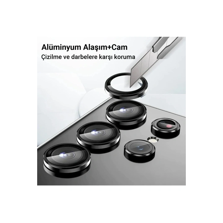 Mey İthalat®  Samsung Galaxy Z Fold 5 Valdez Metal Kamera Lens - Krem