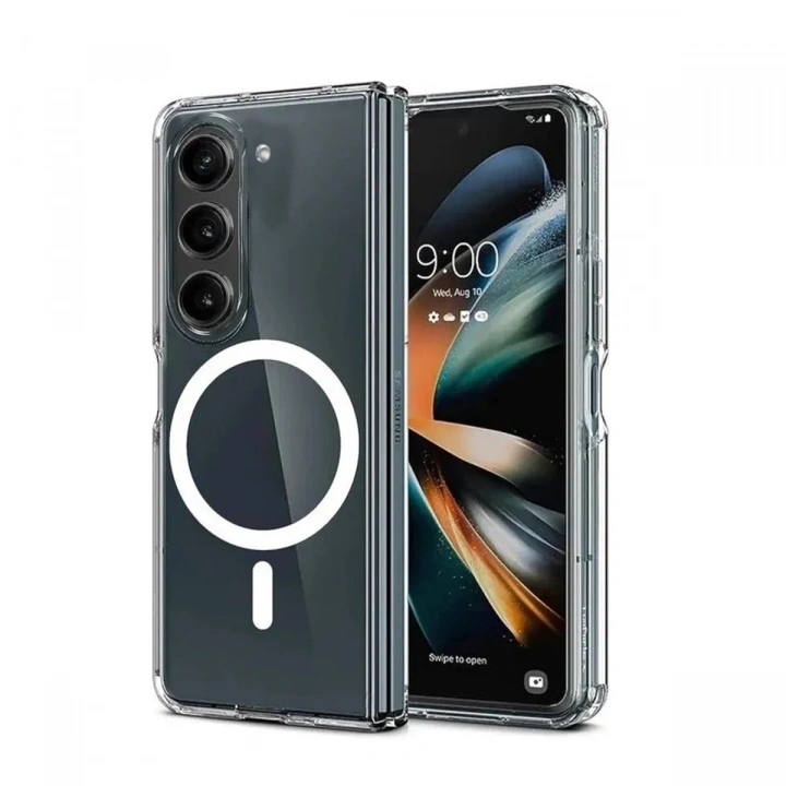 Mey İthalat®  Samsung Galaxy Z Fold 6 Kılıf Magneticsafe Şeffaf Silikon - Şeffaf
