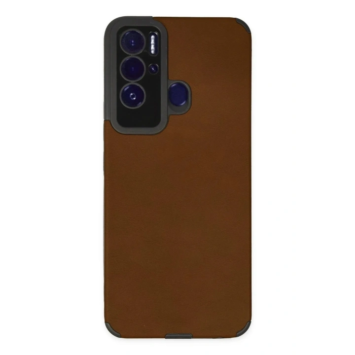 Mey İthalat®  Tecno Pova Neo Kılıf Loop Deri Silikon - Kahverengi