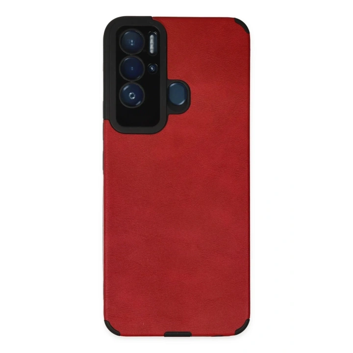 Mey İthalat®  Tecno Pova Neo Kılıf Loop Deri Silikon - Kırmızı