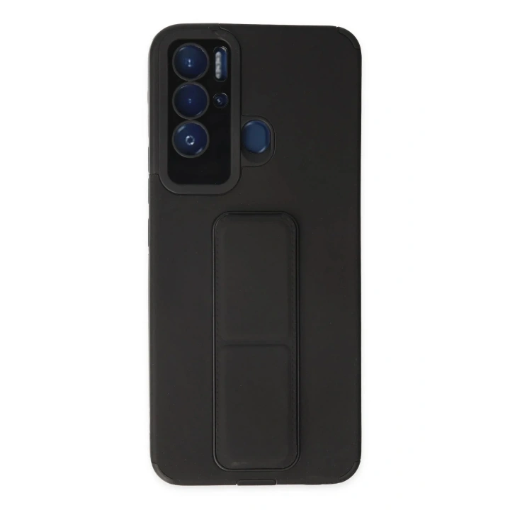 Mey İthalat®  Tecno Pova Neo Kılıf Mega Standlı Silikon - Siyah