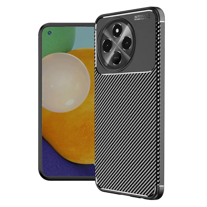 Mey İthalat®  Tecno Spark 30 Pro Kılıf Auto Focus Karbon Kapak - Siyah