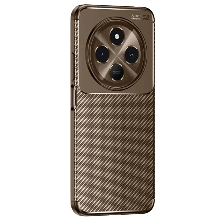 Mey İthalat®  Tecno Spark 30C Kılıf Auto Focus Karbon Kapak - Kahverengi