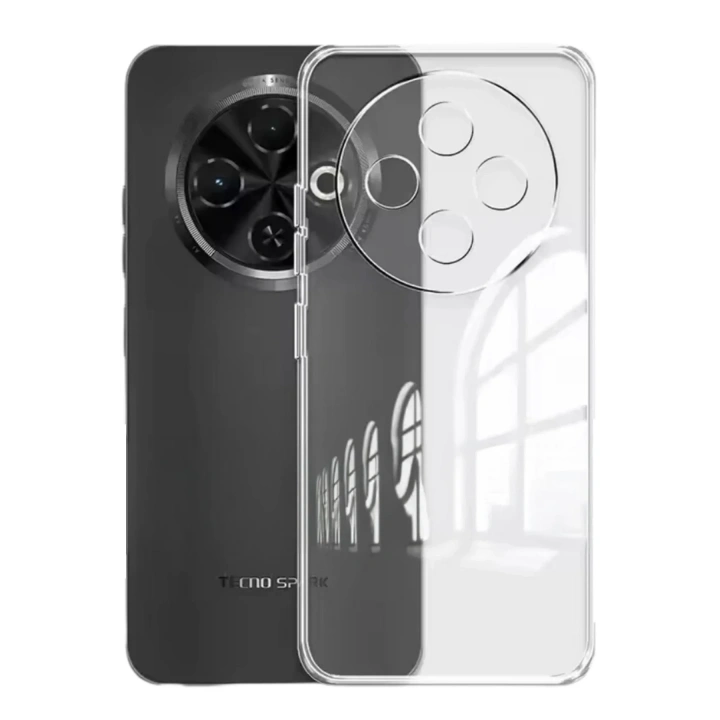 Mey İthalat®  Tecno Spark 30C Kılıf Lüx Şeffaf Silikon