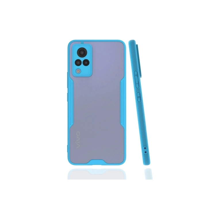 Mey İthalat®  Vivo V21 Kılıf Platin Silikon - Mavi