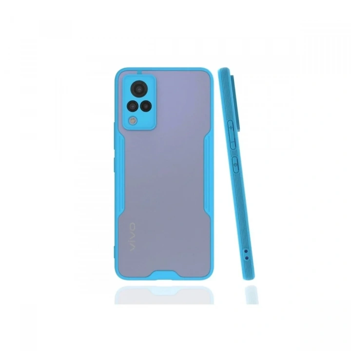 Mey İthalat®  Vivo V21 Kılıf Platin Silikon - Mavi
