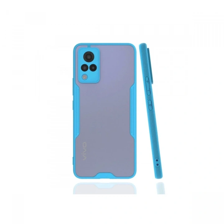 Mey İthalat®  Vivo V21 Kılıf Platin Silikon - Mavi